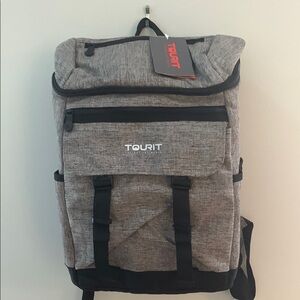 Tourit-Gray Backpack cooler. New with tags. Guys 28 beers/sodas. Leak proof.